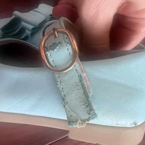 Pipperdoodles 23(6) Light‎ Blue Bow shoes Toddler Whimsical MaryJane Style - Picture 3 of 4